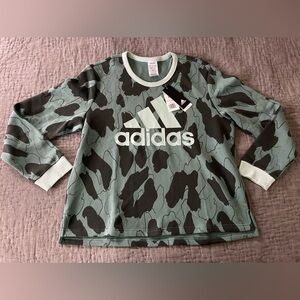 NWT ADIDAS Zoe Saldana Collection U-4-U Crew Sweatshirt GREEN Size XL Green Camo